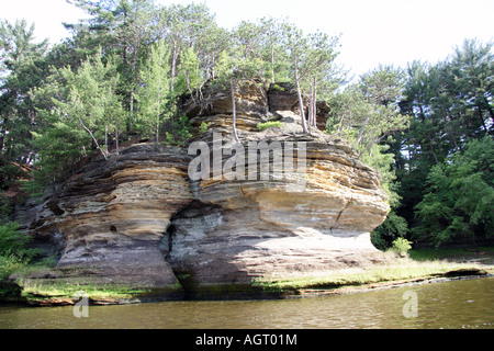 Rivière Wisconsin Rock Formations Banque D'Images