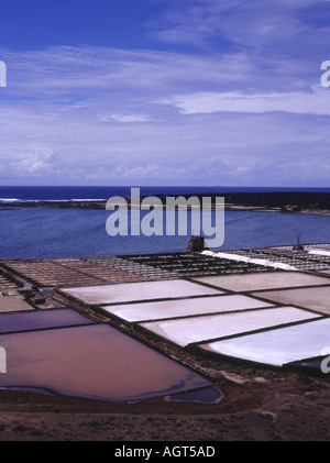 Dh SALINAS DE JANUBIO LANZAROTE sel de mer de l'usine de salinisation des domaines Banque D'Images