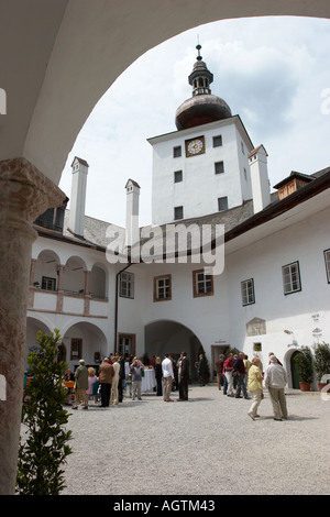 Cour intérieure du château d'Ort à Gmunden. Salzkammergut, Autriche. Banque D'Images