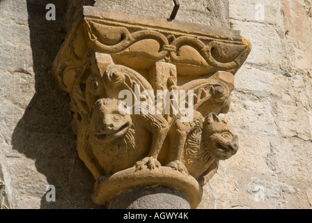 Capitale romane, porte de l'ouest, la Cathédrale de Sainte Marie, Olorons, Béarn, France Banque D'Images