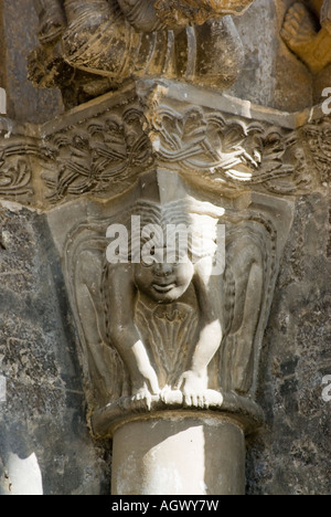 Capitale romane, porte de l'ouest, la Cathédrale de Sainte Marie, Olorons, Béarn, France Banque D'Images