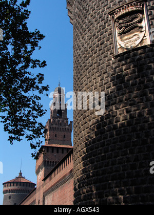 Le château des Sforza Milan Italie Banque D'Images