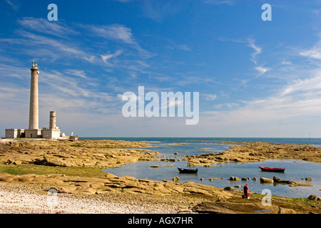 Gatteville le phare de Gatteville le phare dans la région de Basse Normandie France Banque D'Images