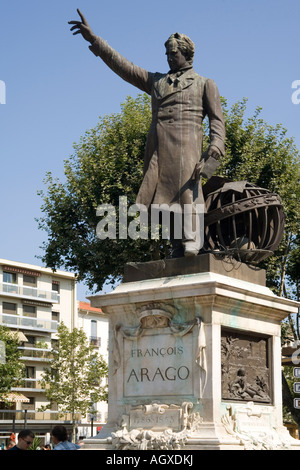 France Languedoc-Roussillon Perpignan Arago statue Banque D'Images