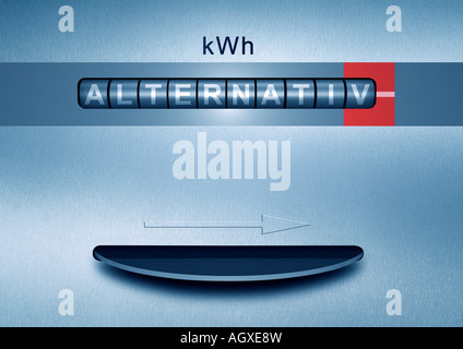Compteur électrique pour l'énergie écologique Stromzähler Banque D'Images