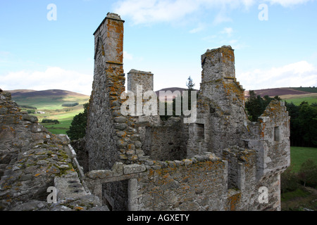 La ruine de Glenbuchat Château près de Strathdon, Aberdeenshire, Scotland, UK Banque D'Images