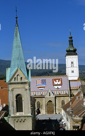 Kroatien Zagreb Die Kirche St Markus à Zagreb Croatie Church St Markus à Zagreb Banque D'Images