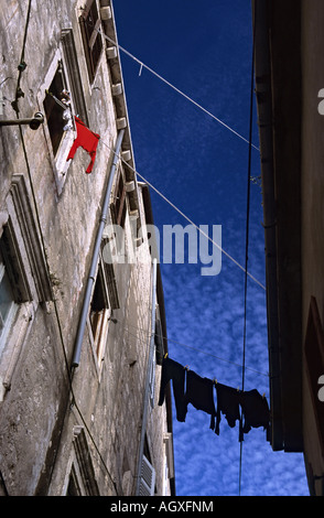 Kroatien Korcula dans den schmalen Gassen von Sueddalmatien korcula croatie voies étroites de la vieille ville de Korcula l'Dalmmatia Banque D'Images