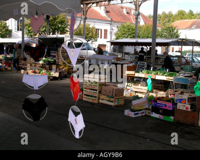 Marché hebdomadaire rural à Maubourguet Gascogne France Banque D'Images