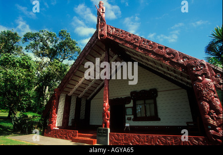 Nouvelle-zélande nouvelle-zélande waitangi La réunion chambre Te Whare Runanga à Waitangi près de Paihia, Bay of Islands, Île du Nord Nouvelle-zélande Banque D'Images