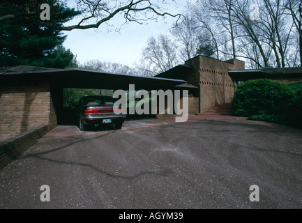 William Palmer House, 227 Orchard Hills Drive, Ann Arbor, Michigan, 1950. Entrée privée. Architecte Frank Lloyd Wright Banque D'Images