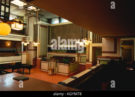 Unity Temple, Lake Street à Kenilworth Avenue, Oak Park, Illinois, 1904. L'intérieur. Architecte Frank Lloyd Wright Banque D'Images