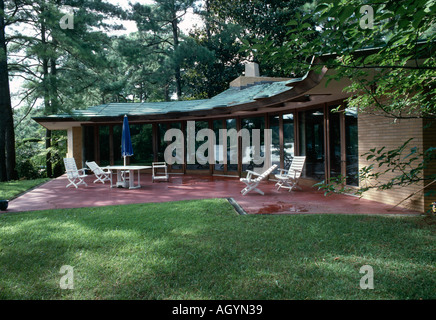 Andrew B. Cooke House, Virginia Beach, Virginie, 1953. De l'extérieur. Architecte Frank Lloyd Wright Banque D'Images