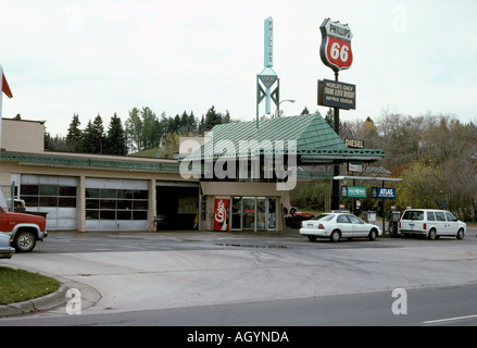 R. W. Lindholm Station-service, la Route 45 à la route 33, Cloquet, Minnesota, 1957. De l'extérieur. Architecte Frank Lloyd Wright Banque D'Images