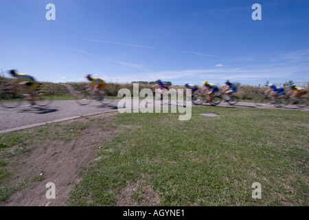 Voir d'Eastway piste cyclable de deux kilomètres du site olympique de Stratford pour 2012 Banque D'Images