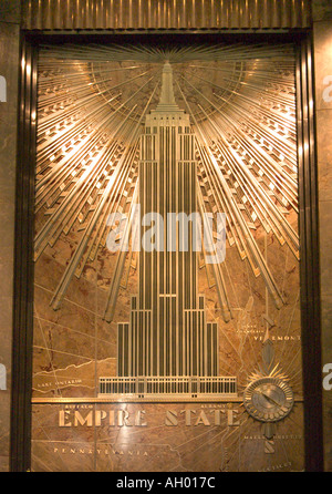 Hall de l'Empire State Building, Fifth Avenue, Manhattan, New York City, NY, USA Banque D'Images