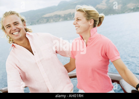Close-up of a young couple smiling Banque D'Images