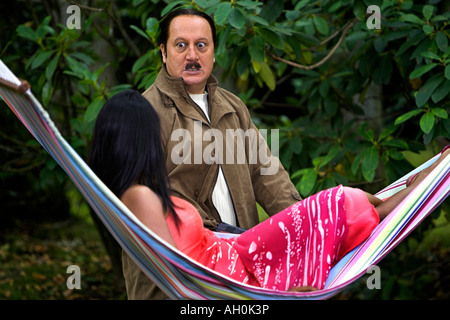 M. Bhatti sur Chutti -M. Bhatti en vacances -Tournage Bollywood dans Cumbria avec Anupam Kher & Bhairavi Goswami Banque D'Images