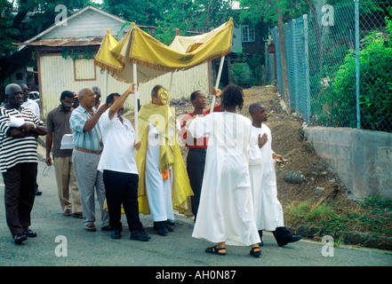 Tobago Trinité-Procession du Corpus Christi Ostensoir Banque D'Images