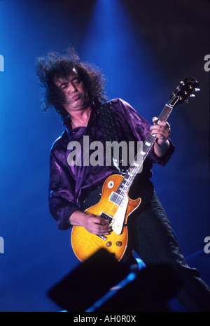 JIMMY PAGE - UK guitariste avec sa guitare Les Paul Banque D'Images