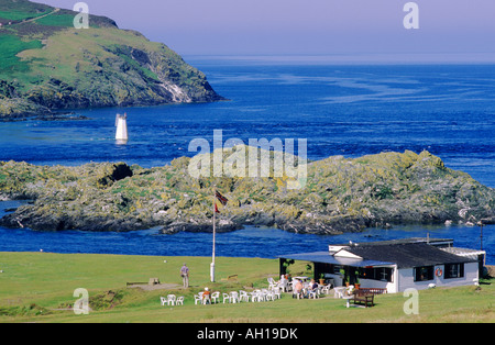 Calf of Man Island Sound de poulet homme's Rock Lighthouse Cafe Ile de Man UK Banque D'Images