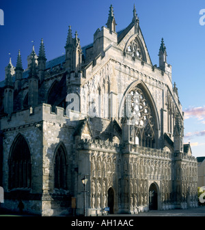 Avant de l'ouest de la cathédrale d'Exeter Banque D'Images