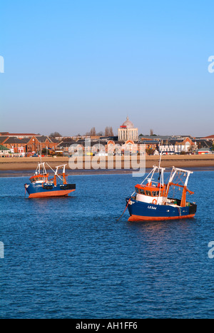 Des bateaux de pêche, Southend, Essex, Angleterre Banque D'Images