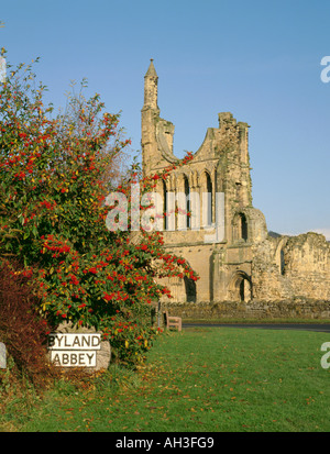 Ruines de Byland Abbey, près du village de Coxwold, North York Moors National Park, North Yorkshire, England, UK Banque D'Images