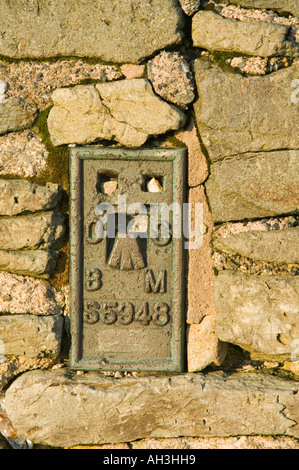 Un point de repère sur le sommet trig point, Helvellyn, Lake District, UK Banque D'Images