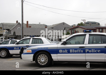 Voitures de police Oak Bluffs Martha's Vineyard Banque D'Images