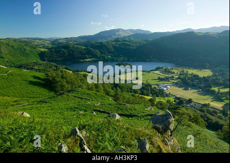 Lac Grasmere du côté de Fairfield, Lake district, UK Banque D'Images