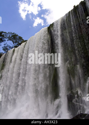 Iguacu Falls sur la rivière Iguazu à la frontière de l'État brésilien de Paraná et la province argentine de Misiones, de l'Amérique du Sud Banque D'Images