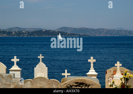 Cimetière Côte St Tropez, CÔTE D'Azur, France Banque D'Images