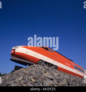 Moteur du premier TGV - TGV-001 - train à grande vitesse construit en France Europe Banque D'Images