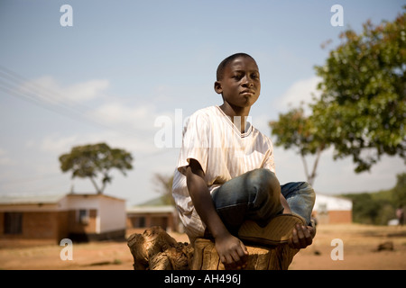 Enfant à la maison d'espoir orphelinat au Malawi, où Madonna a adopté David Banda Banque D'Images