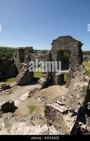 Ruines de château Newcastle Emlyn Carmarthenshire Wales Cymru Banque D'Images