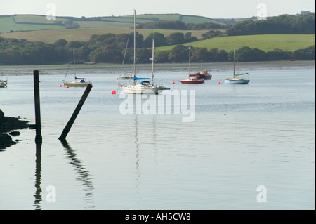 La Hamoaze section de la Rivière Tamar vu de Cremyll Cornwall Grande-bretagne Banque D'Images