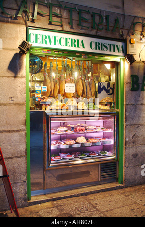 Façade d'un bar à tapas en Espagne Madrid Plaza Mayor Banque D'Images