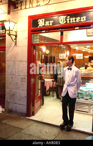 Façade d'un bar à tapas en Espagne Madrid Plaza Mayor Banque D'Images