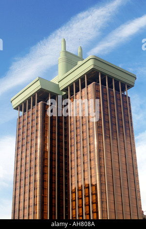 Détail architectural contemporain de grande hauteur les immeubles de bureaux à Madrid Espagne Banque D'Images