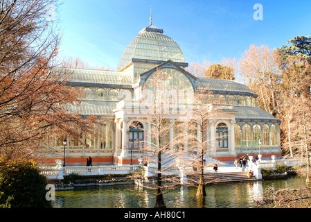 Palais de Cristal Palais de cristal du parc du Retiro Madrid Espagne Banque D'Images