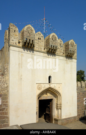 Bala Hisar gate entrée de complexe royal Golconda fort Hyderabad Andhra Pradesh, Inde Banque D'Images
