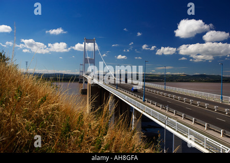 Deuxième Severn Bridge, traversant l'estuaire de la Severn entre pays de Galles et l'Angleterre, Royaume-Uni Banque D'Images