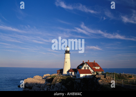 Portland Head Light le long de la côte de l'Atlantique nord des Rocheuses Portland Maine Banque D'Images