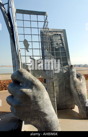 Détail de la début de la SWCP à Minehead. Cette magnifique sculpture marque le début d'un sentier de grande randonnée Banque D'Images