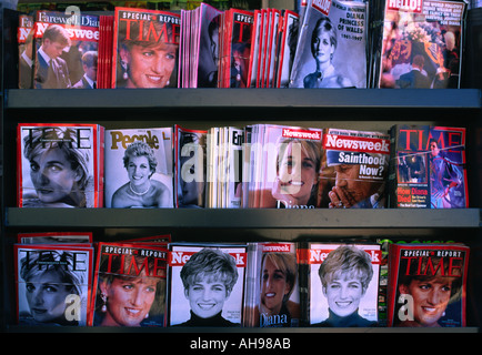 News magazine display, la Princesse Diana Banque D'Images