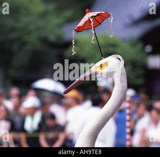 Coiffure Grue Grue portés par l'interprète de danse à Asaka de culte au cours de Kyoto Gion Matsuri Banque D'Images