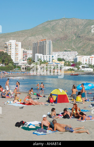Playa de los Cristianos Los Cristianos Tenerife Espagne Banque D'Images