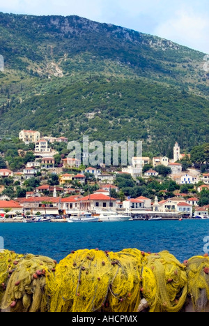 La baie de Vathi, Ithaka, Îles Ioniennes Grèce. Banque D'Images