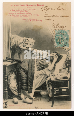 Carte postale Riding Hood Banque D'Images